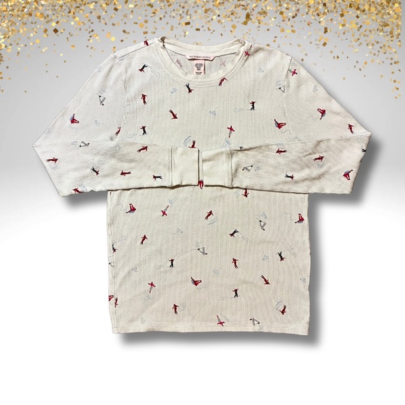 Victoria’s Secret Après Ski Print Waffle Knit Thermal Top XS - Picture 3 of 5